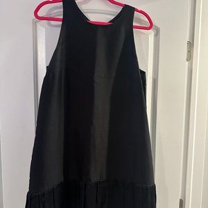 Leifsdottir Black Silk and Cotton Mini Dress